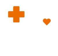 Icon of communication bubbles with a cross and heart